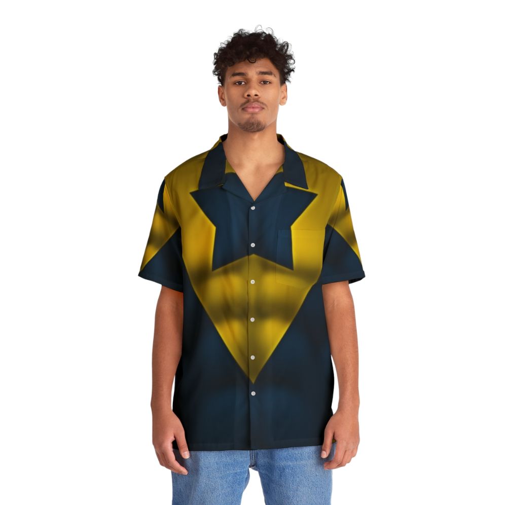 Booster Gold Superhero Art Hawaiian Shirt - People Front