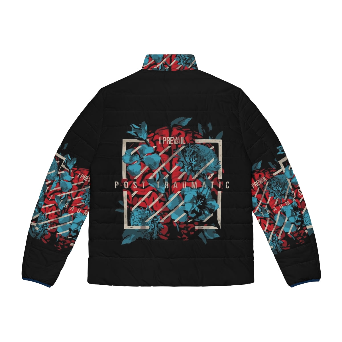 I Prevail Puffer Jacket featuring the band's logo and name - Back