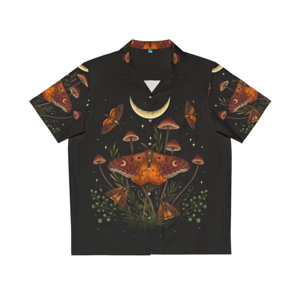 Autumn Light Underwing Hawaiian Shirt with moths, butterflies, and nature inspired design