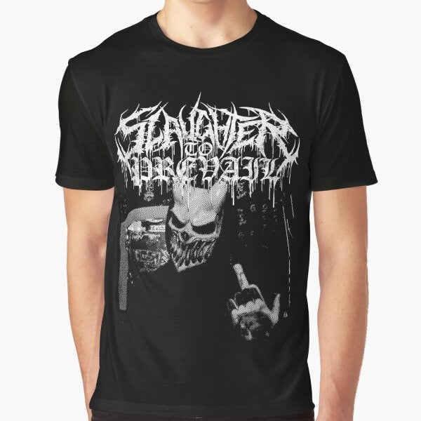 Metalcore band graphic t-shirt featuring designs from Slaughter to Prevail, I Prevail, and Counterparts