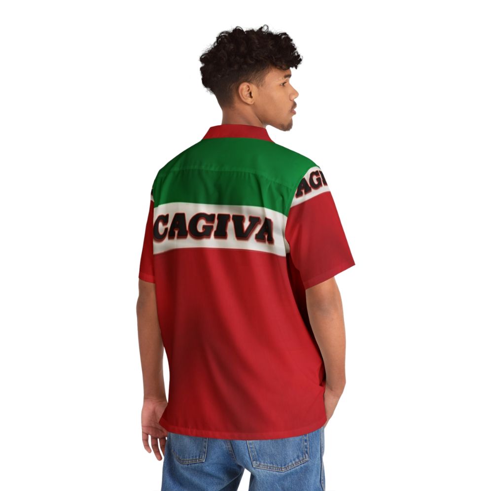 Cagiva Italian Flag Hawaiian Shirt - People Back