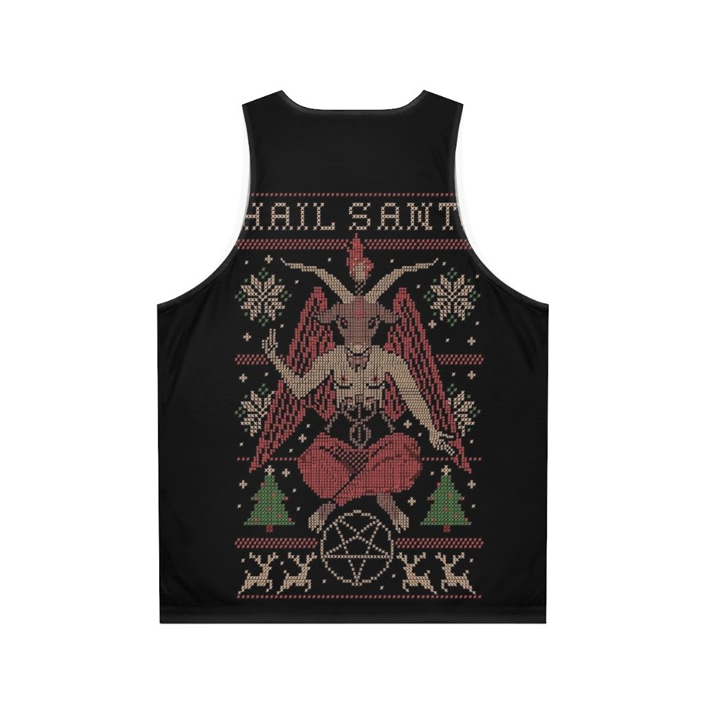 Unisex Christmas Santa Occult Fantasy Pixel Art Embroidery Tank Top - Back