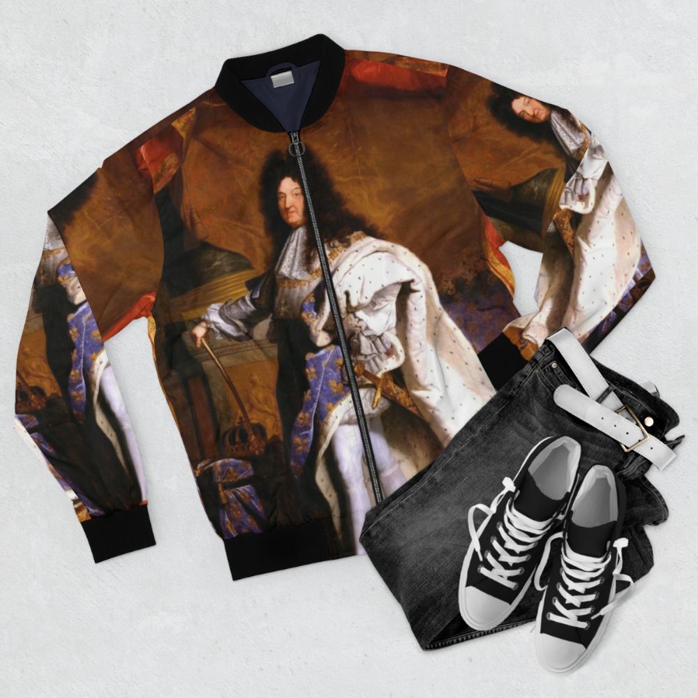 Hyacinth Rigaud Louis XIV King Sun Bomber Jacket - Flat lay