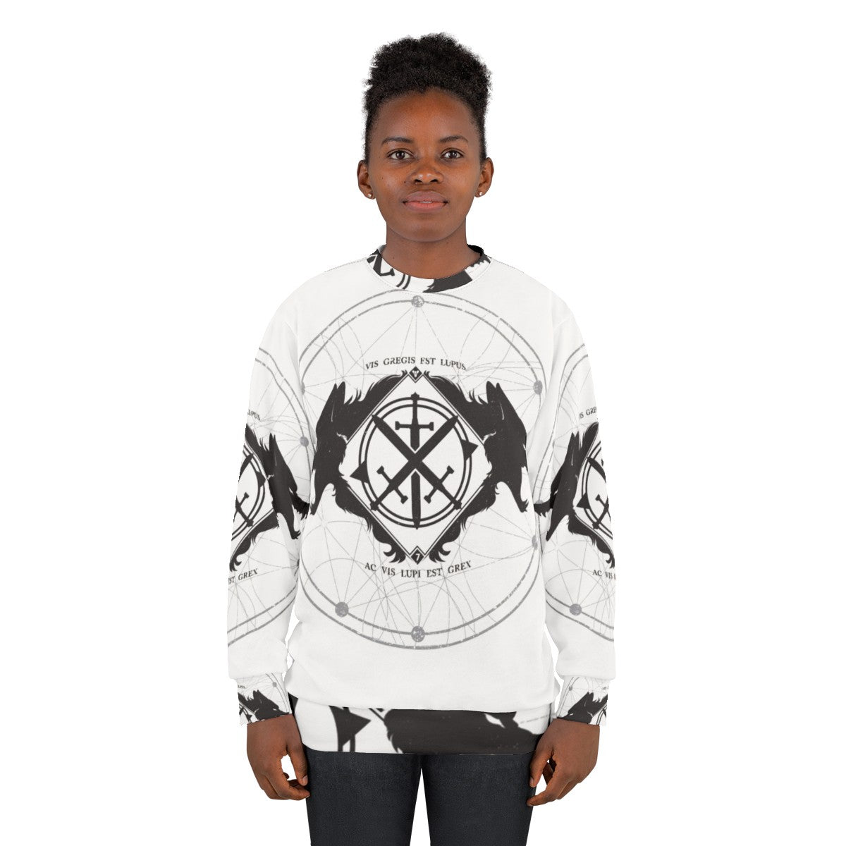 Destiny "Strength of the Wolf" Black and White Sweatshirt - women