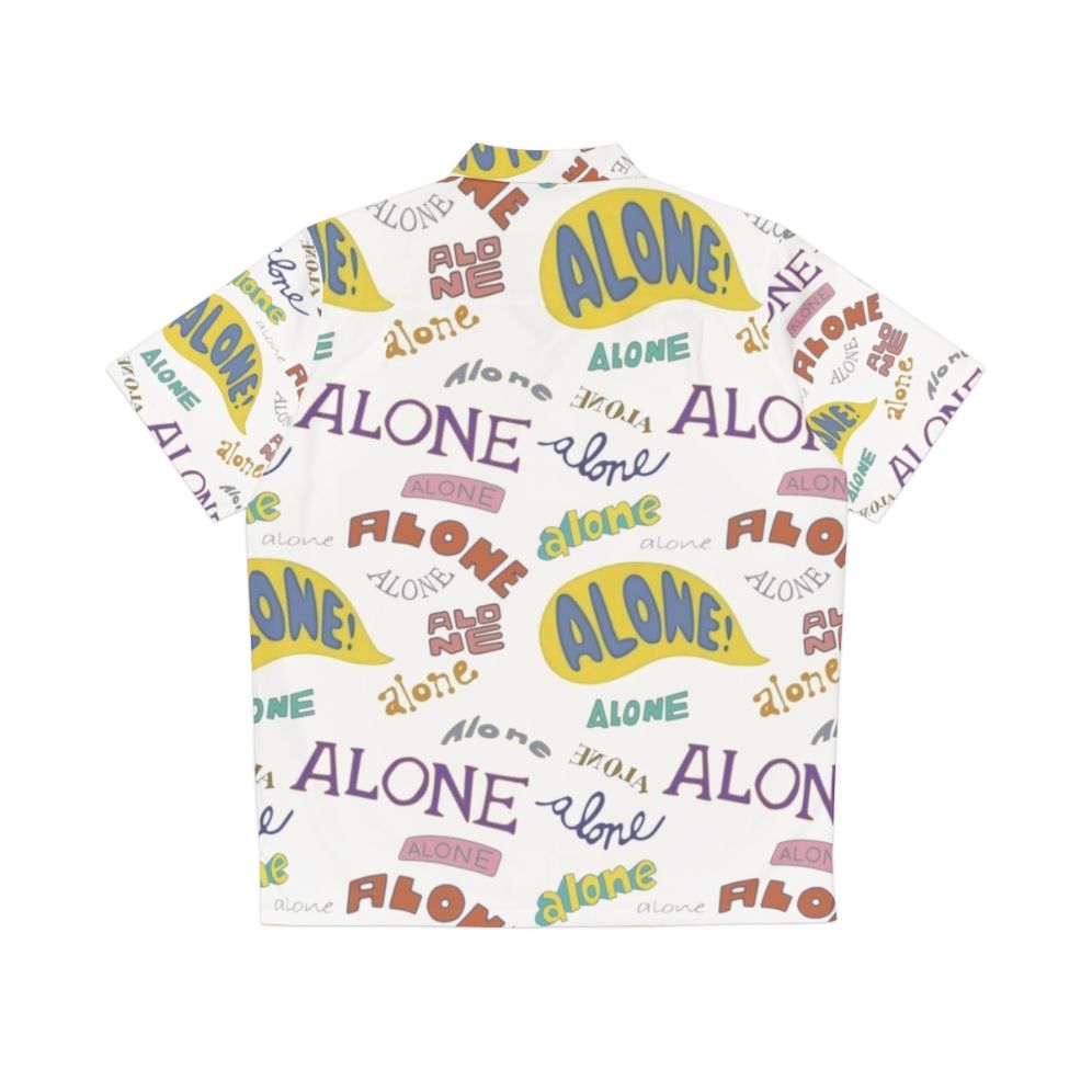 Alone Hawaiian Shirt featuring Spongebob and Squidward meme design - Back