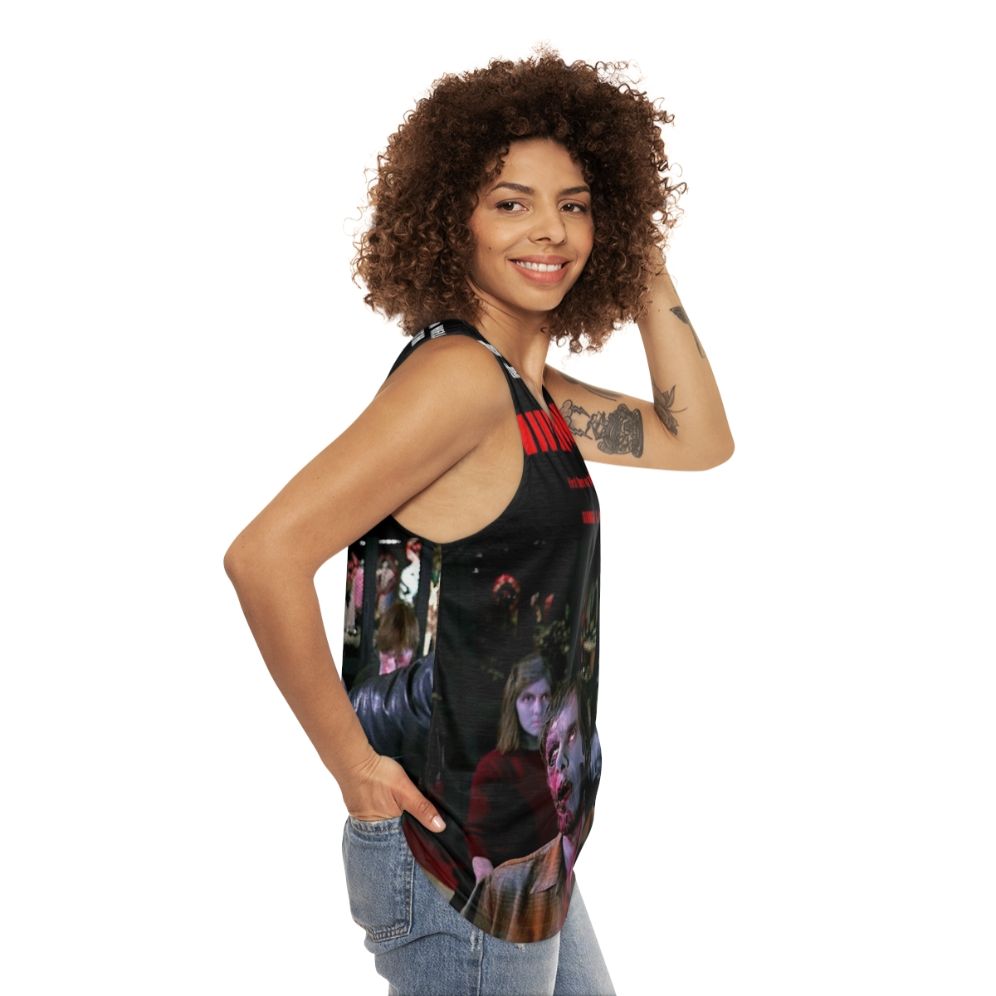 Dawn Of The Dead Unisex Tank Top featuring zombie design - women side