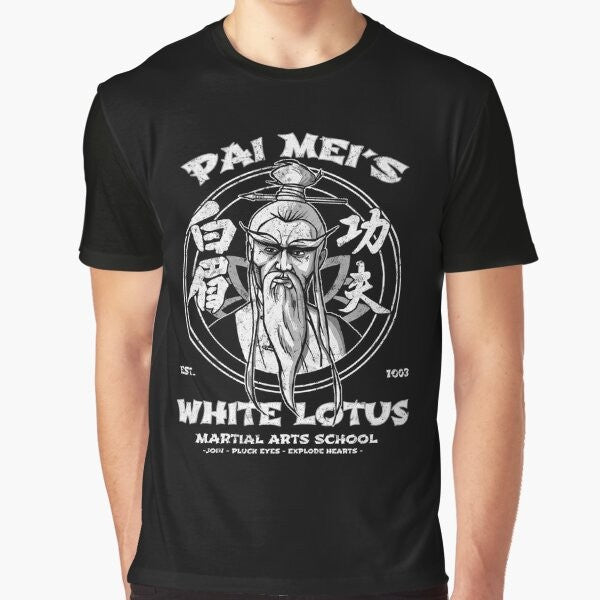 White Lotus graphic t-shirt featuring martial arts and kung fu design