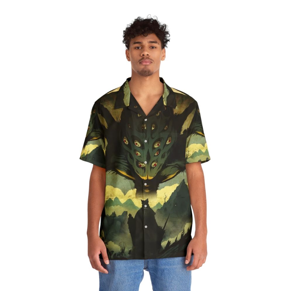 Dark Souls Inspired Hawaiian Shirt featuring Amygdala from the Nightmare Frontier - People Front