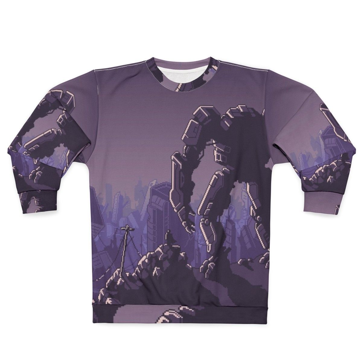 Into the Breach Mecha Sweatshirt with Sci-Fi Gaming Design