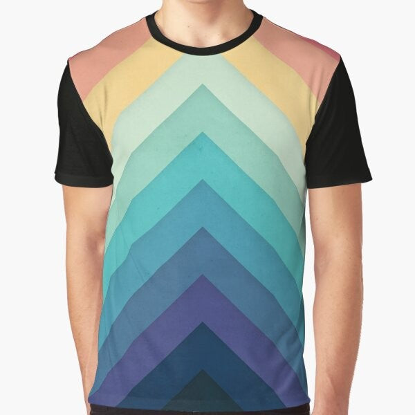 Retro chevron abstract graphic design on a t-shirt