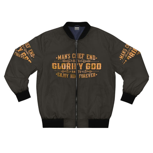 Reformed Theology Westminster Catechism Answer #1 Christian Bomber Jacket