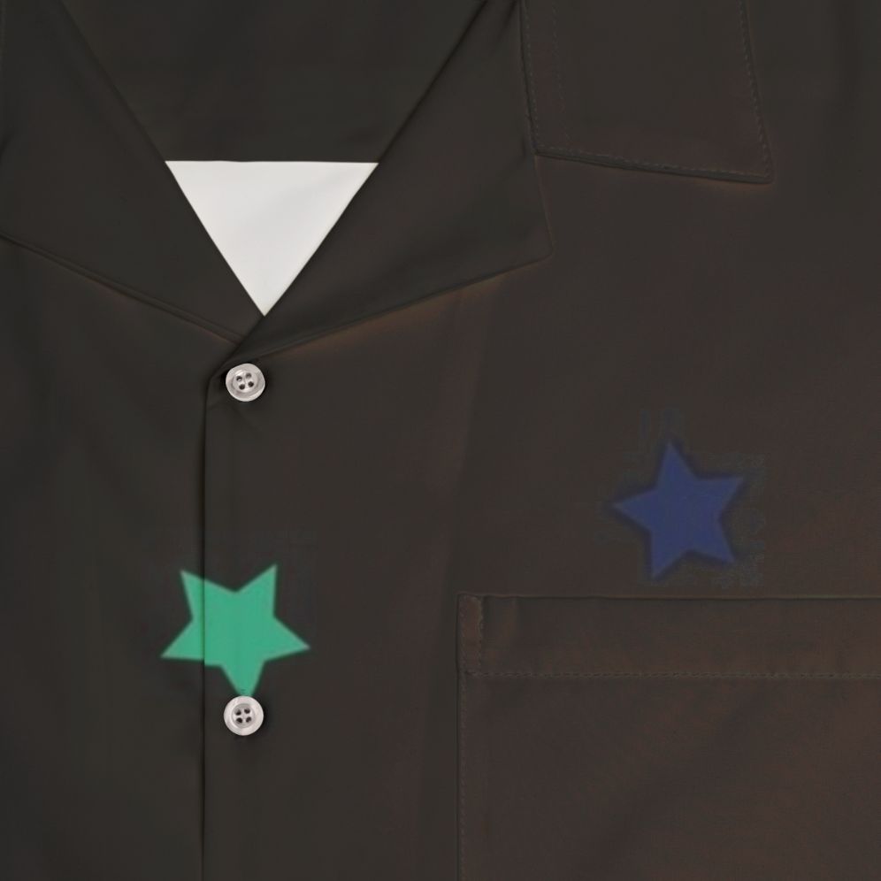 Celestial star pattern Hawaiian shirt with a minimalist galaxy print design - Detail