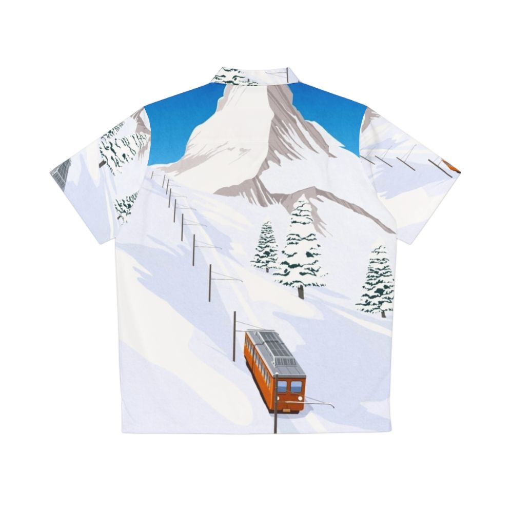 Zermatt Hawaiian Ski Shirt - Retro Vintage Ski Resort Design - Back