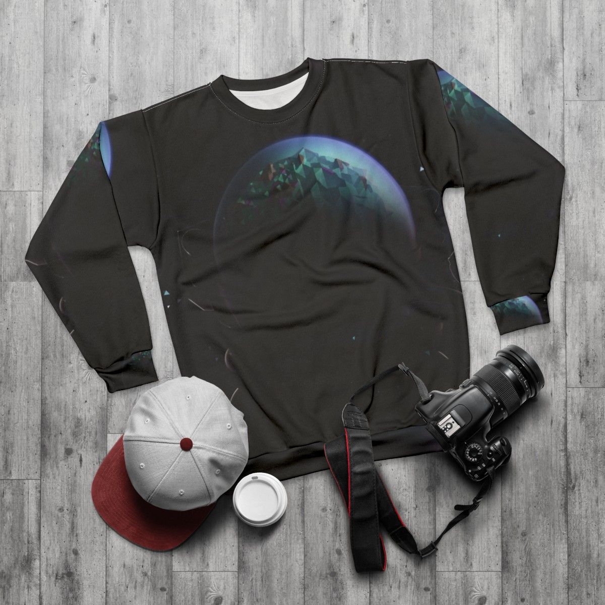 Astroneer space exploration sweatshirt - flat lay