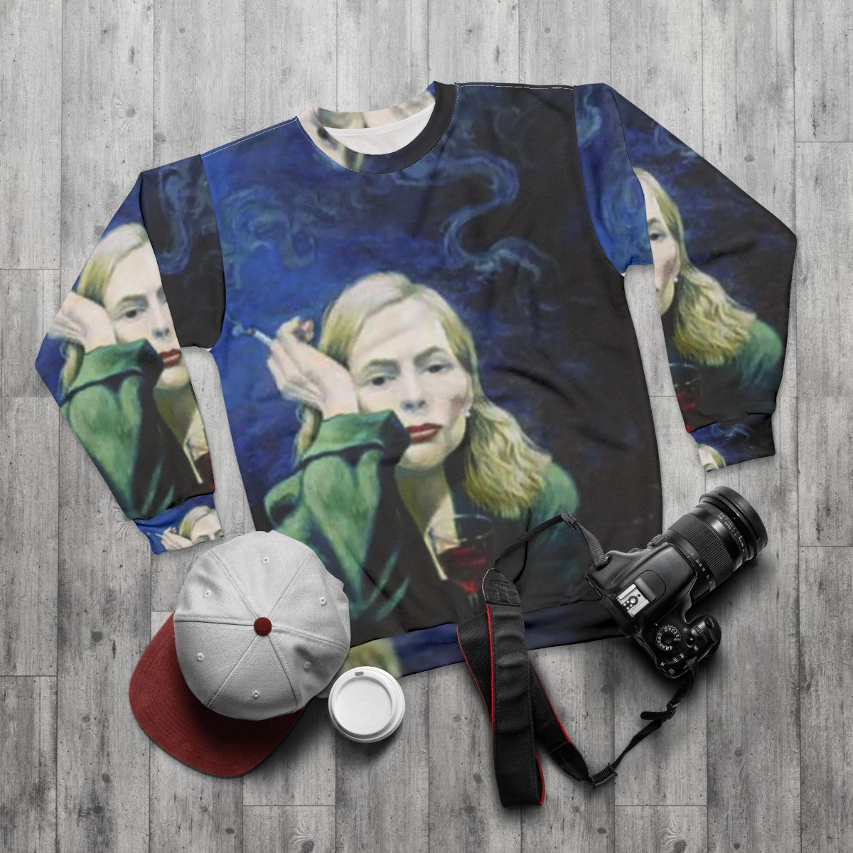 Joni Mitchell "Both Sides Now" Painting Sweatshirt - flat lay