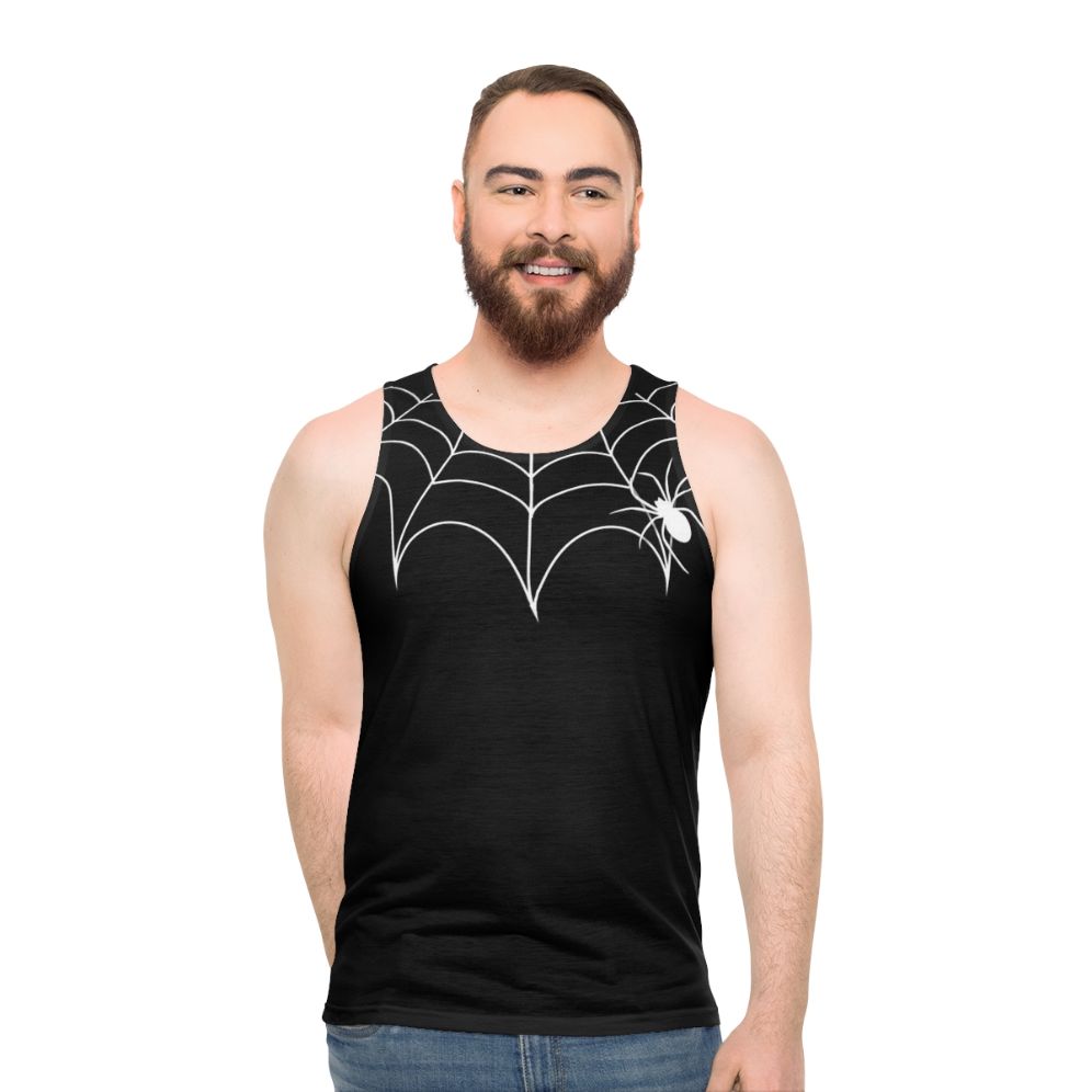 Black Widow Spider Web Collar Unisex Tank Top - men