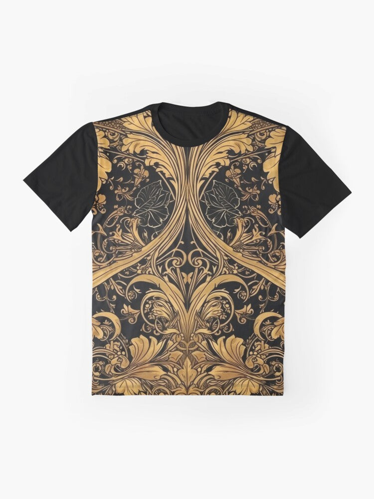 Art Nouveau Graphic T-Shirt featuring a timeless art nouveau design - Flat lay