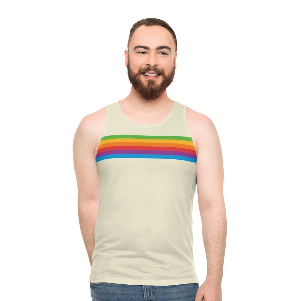 Retro Apple Rainbow Tank Top - Colorful, Vintage-Inspired Unisex Apparel - men