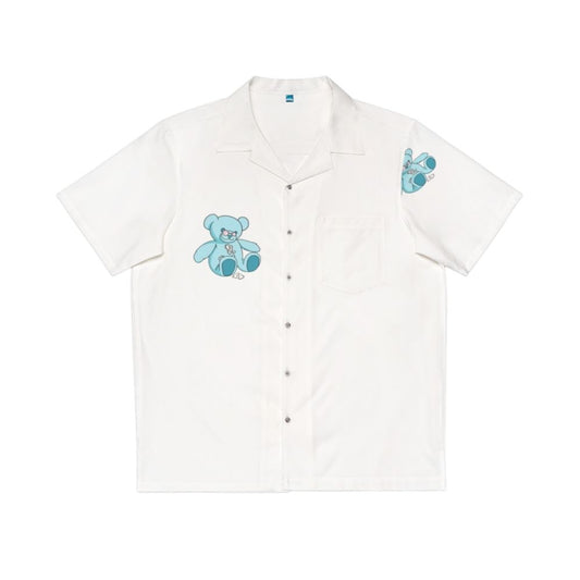 Money Heist Themed Hawaiian Shirt with Teddy Bear Design