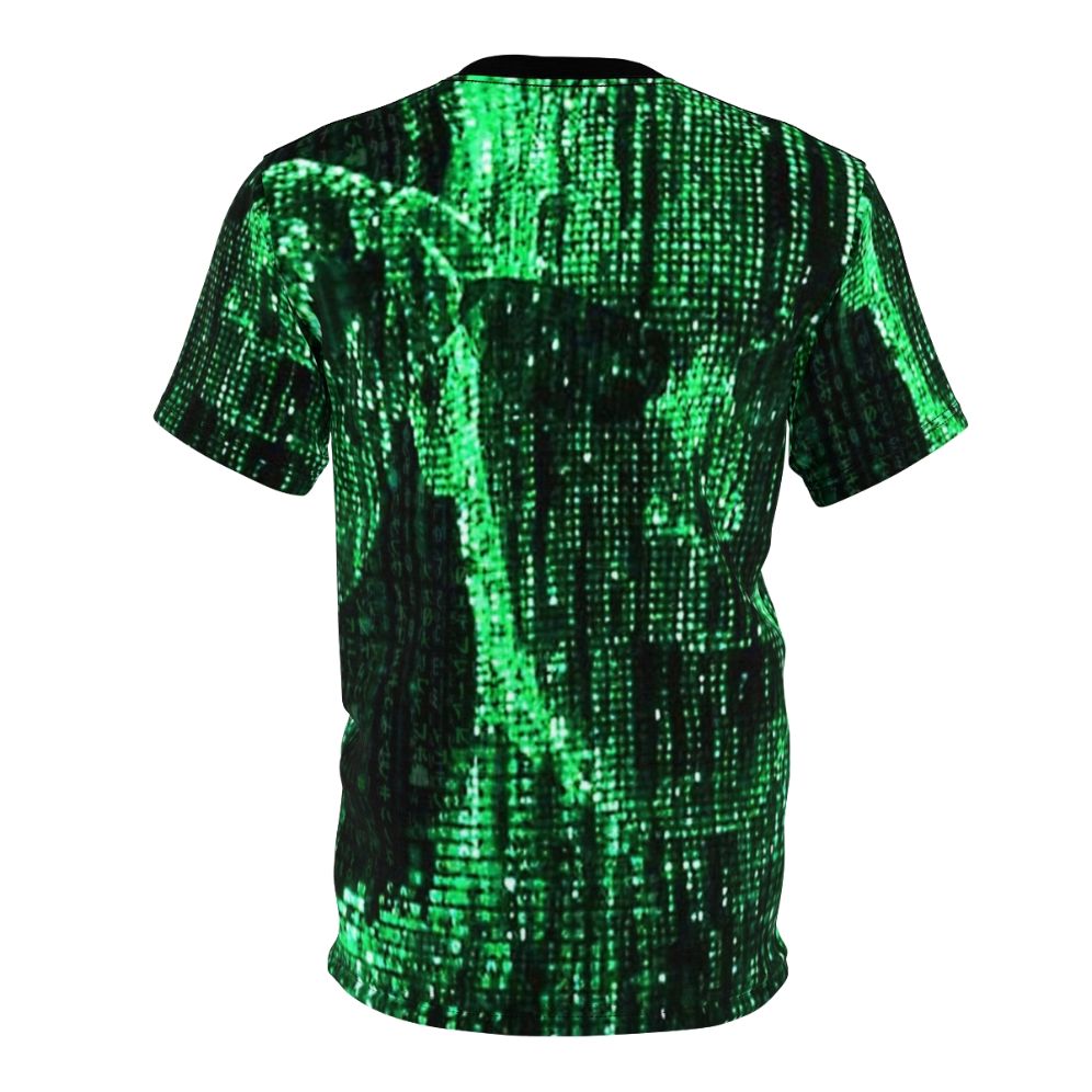 Matrix-Inspired T-Shirt featuring the iconic digital code and imagery from the classic science fiction film - Back