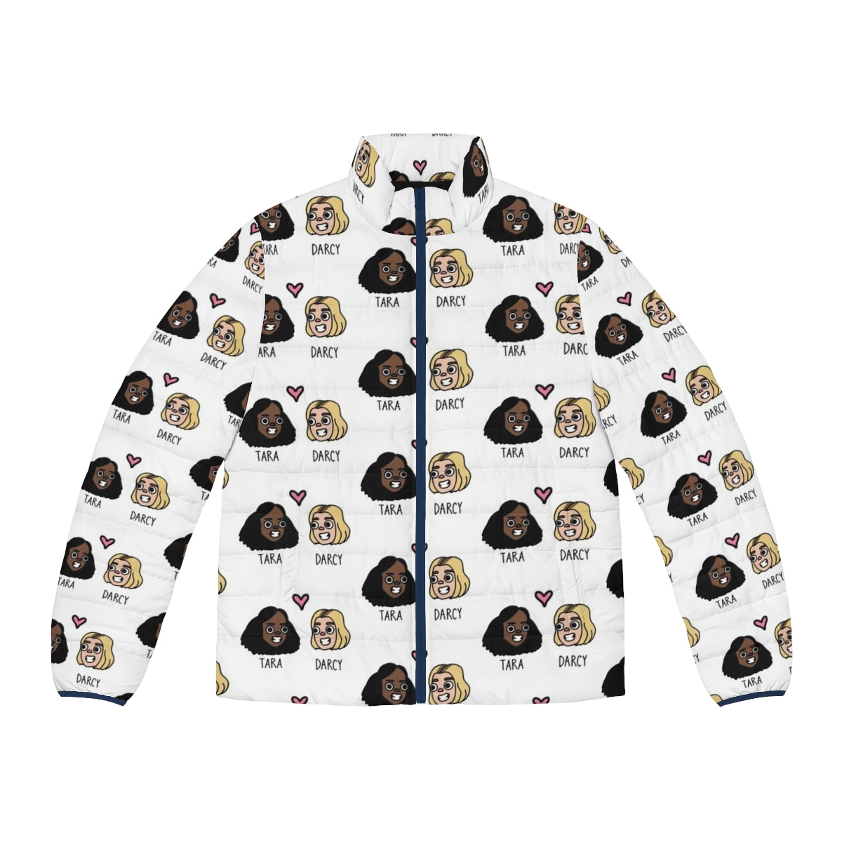 Heartstopper Tara Darcy Puffer Jacket, featuring the iconic characters from the Netflix series