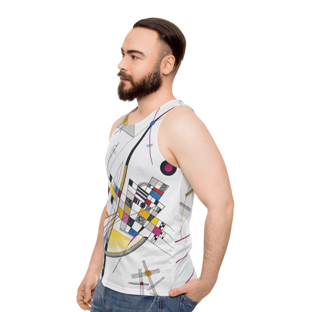 Wassily Kandinsky inspired abstract art unisex tank top - men side