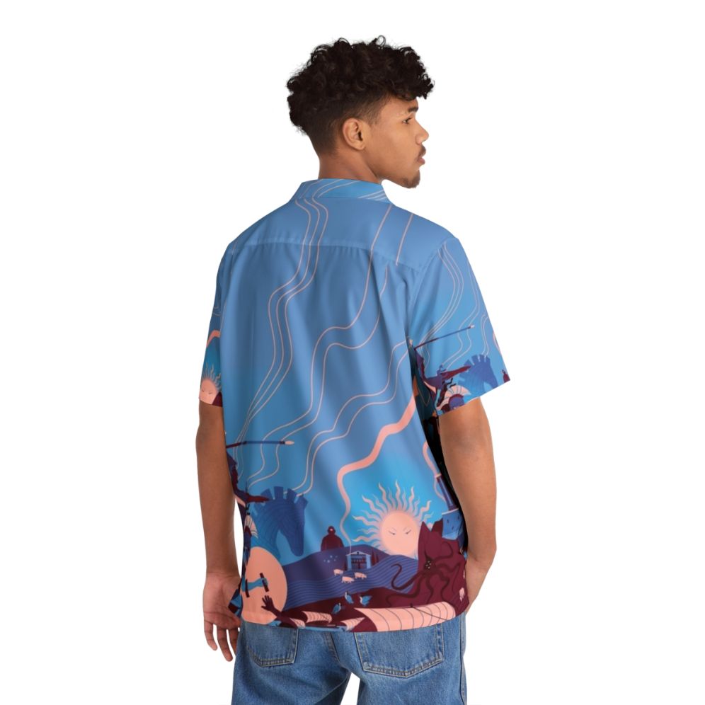 Ancient Greek Homeric Landscape Hawaiian Shirt - Flat lay