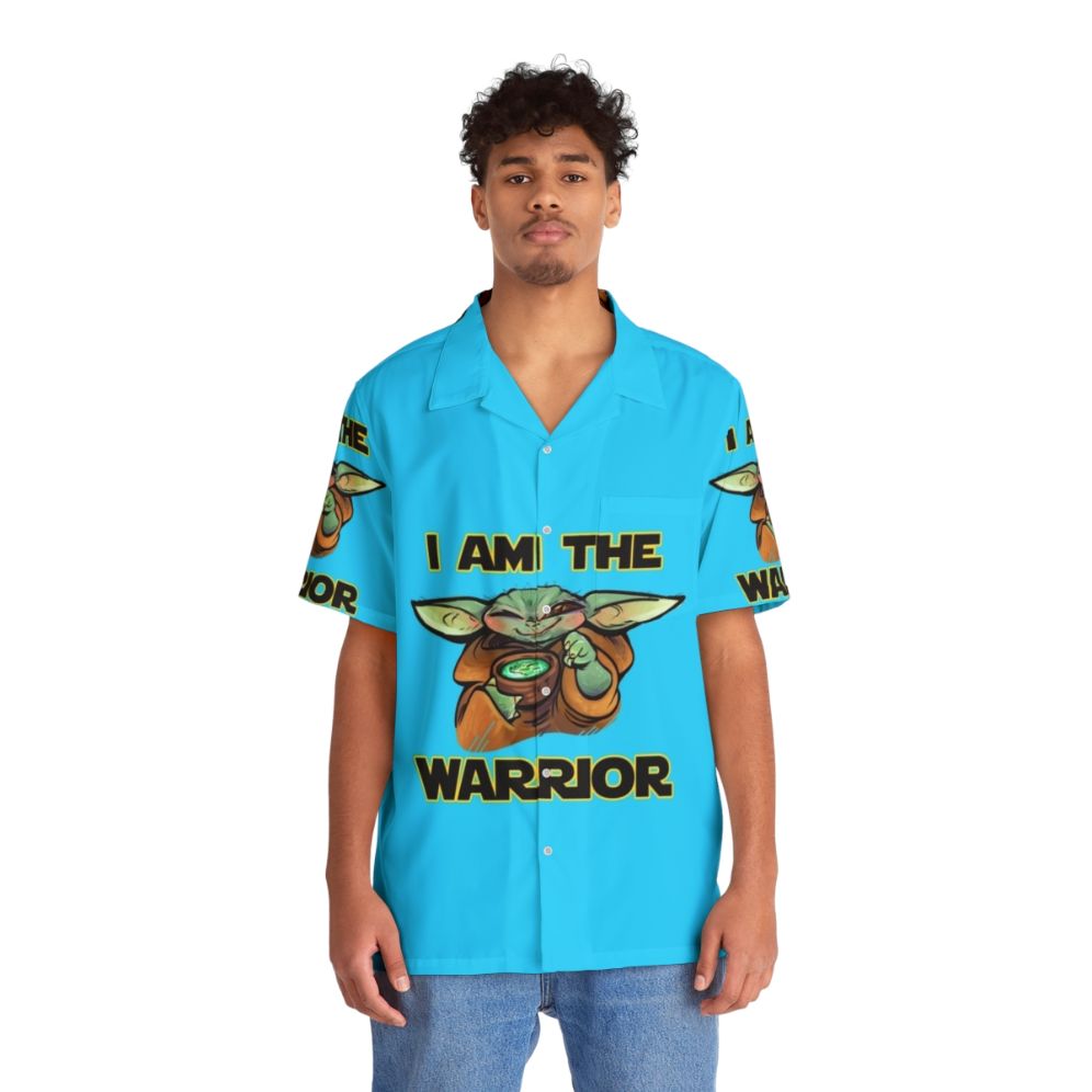 Warrior Hawaiian Shirt with Tropical Beach Design - People Front