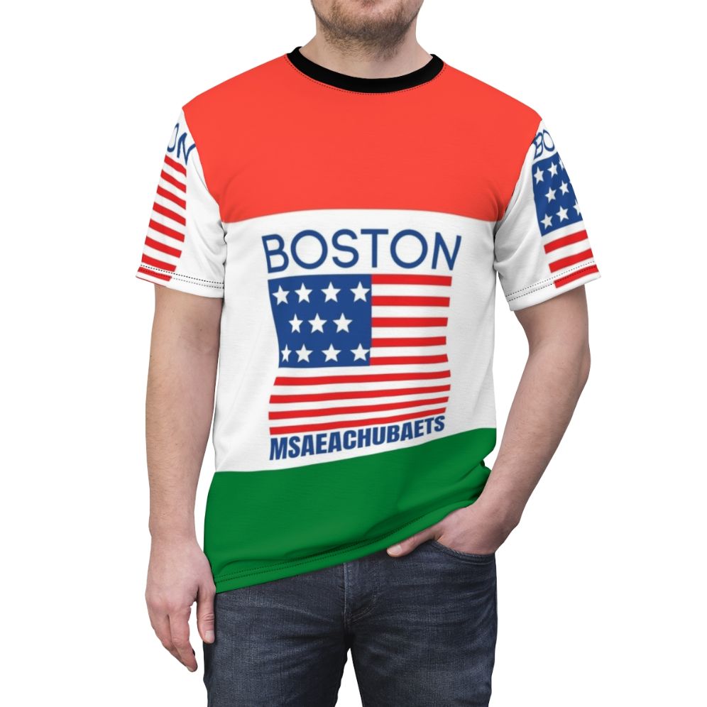 Unofficial Boston Massachusetts Meme Bootleg Custom T-Shirt - men front