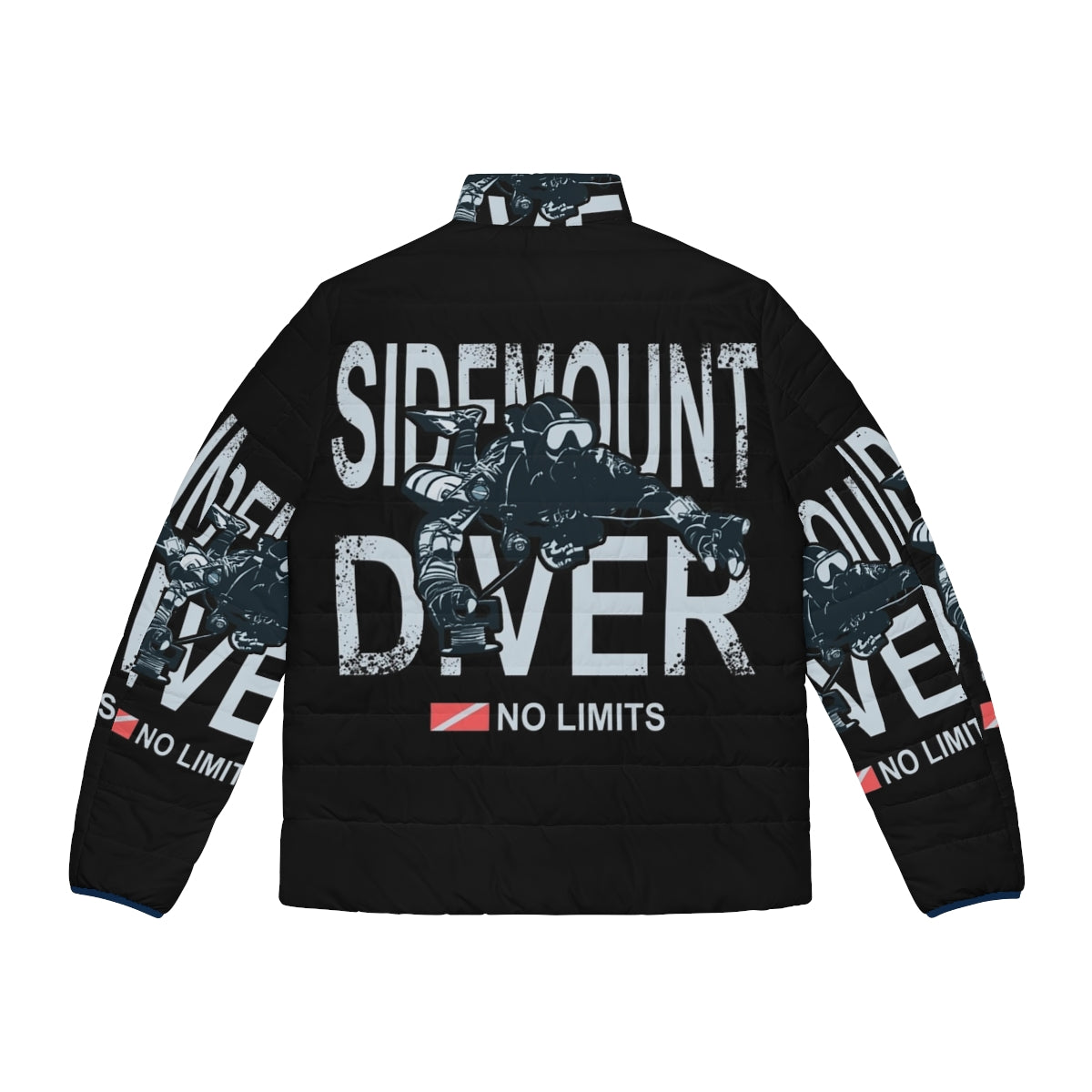 Sidemount diver tec diving puffer jacket for scuba diving enthusiasts - Back