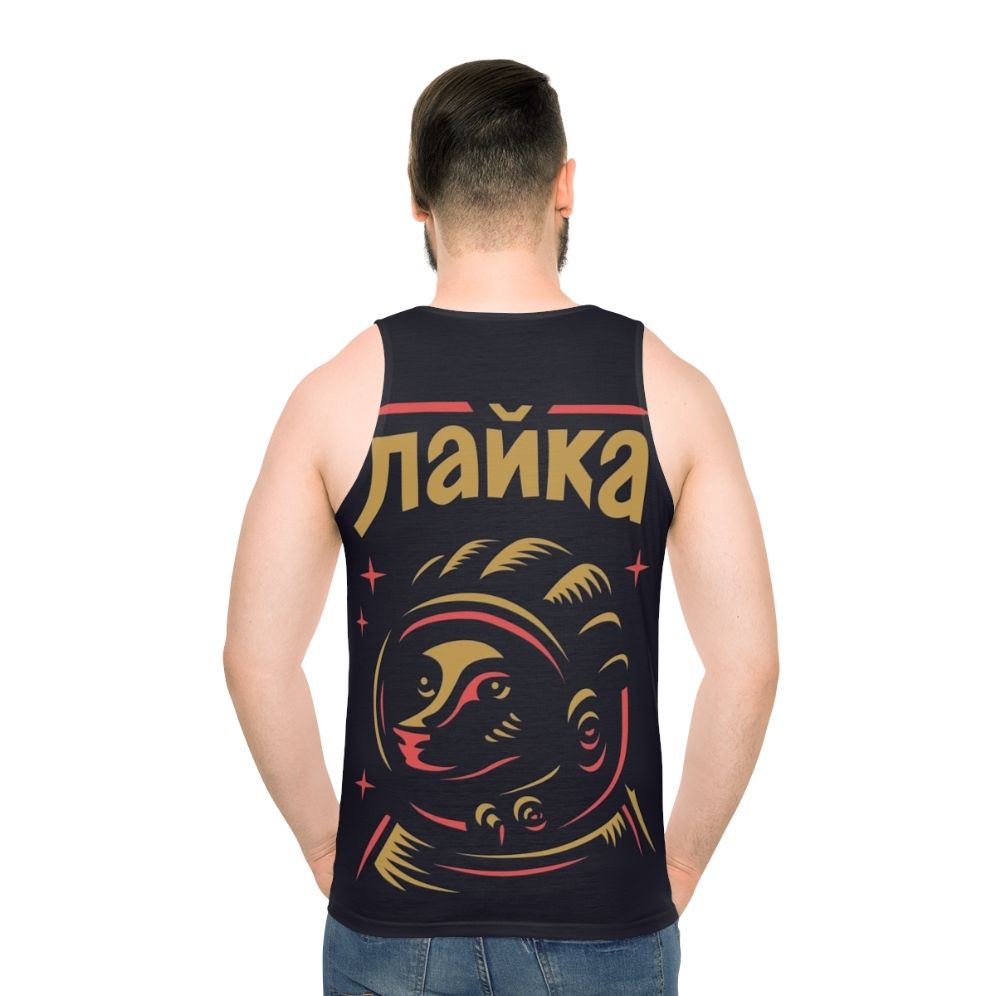 Laika Soviet Space Dog Unisex Tank Top - men back