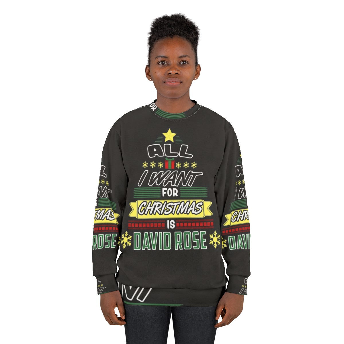 Schitt's Creek Christmas Tree Sweatshirt featuring the Rose family - women