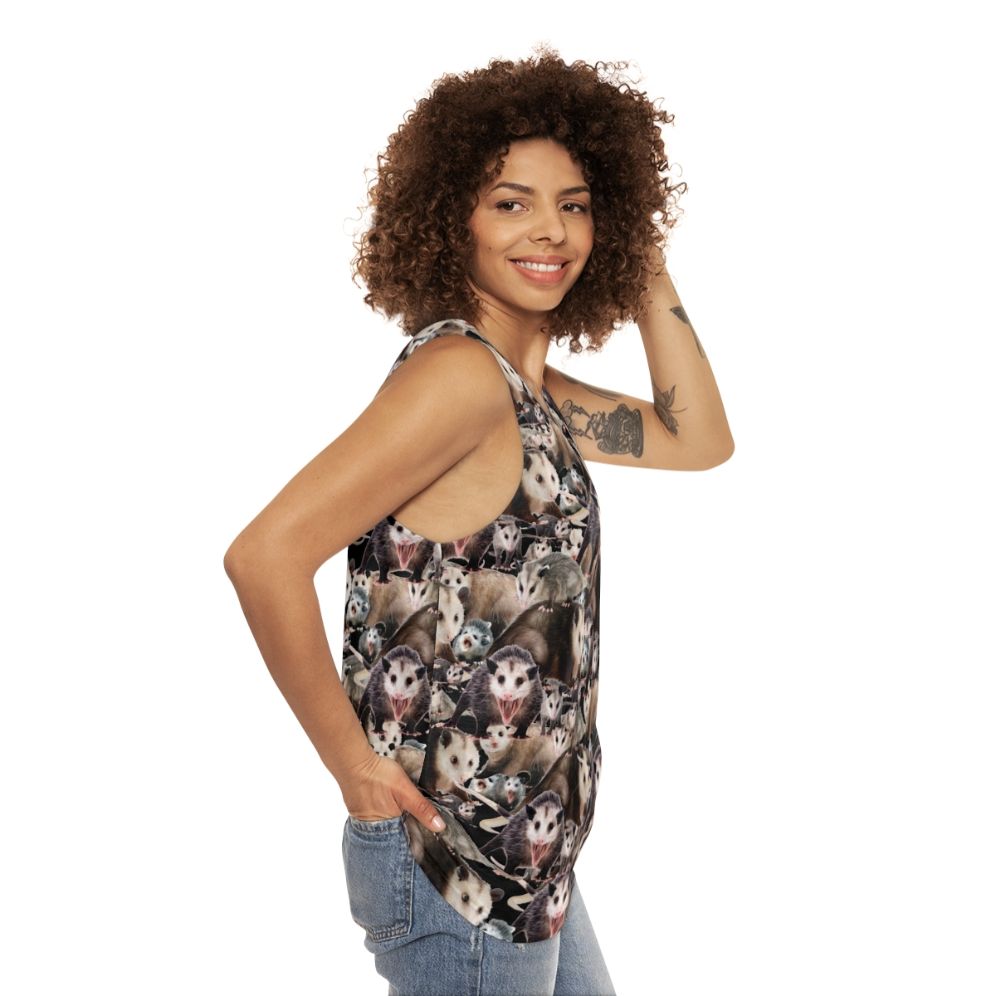 Opossum Unisex Tank Top - women side