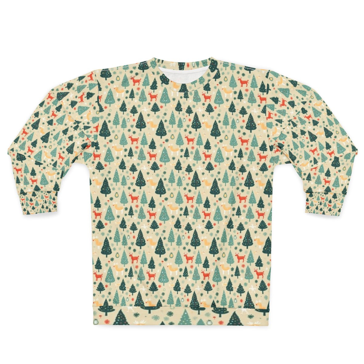 Festive Christmas seamless sweatshirt with reindeer design