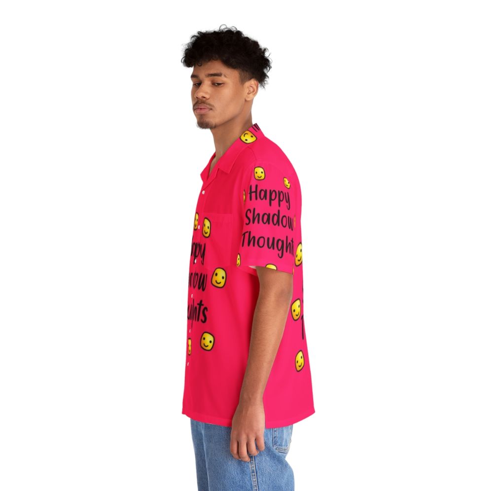 Motivational Hawaiian Shirt with Minimalist Shadow Thoughts Design - People Left