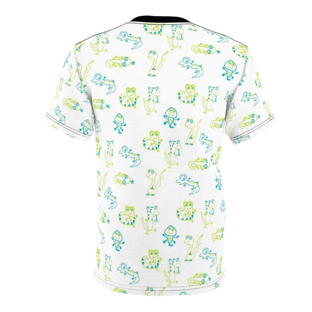 Colorful all-over print t-shirt featuring a fun lizard design - Back