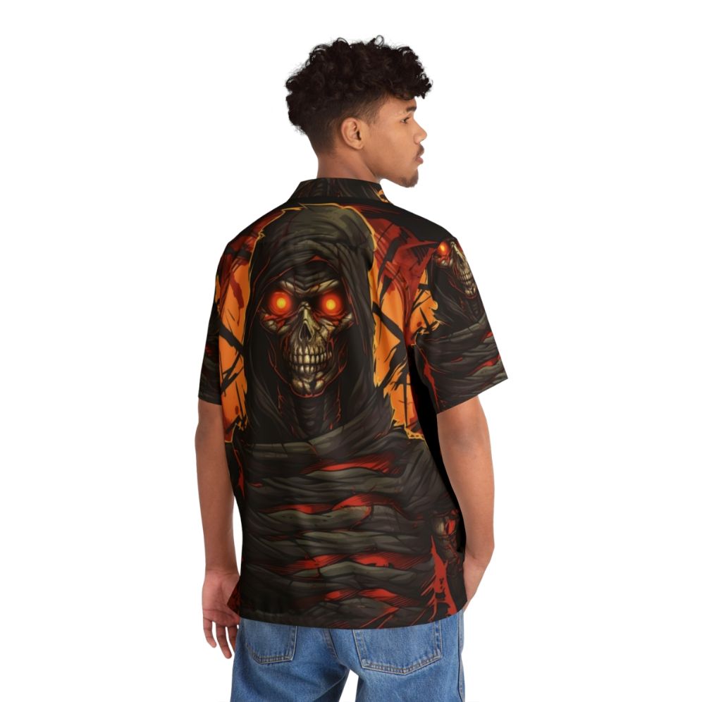 Haunting Darkness Hawaiian Shirt with Ominous Imagery - People Back