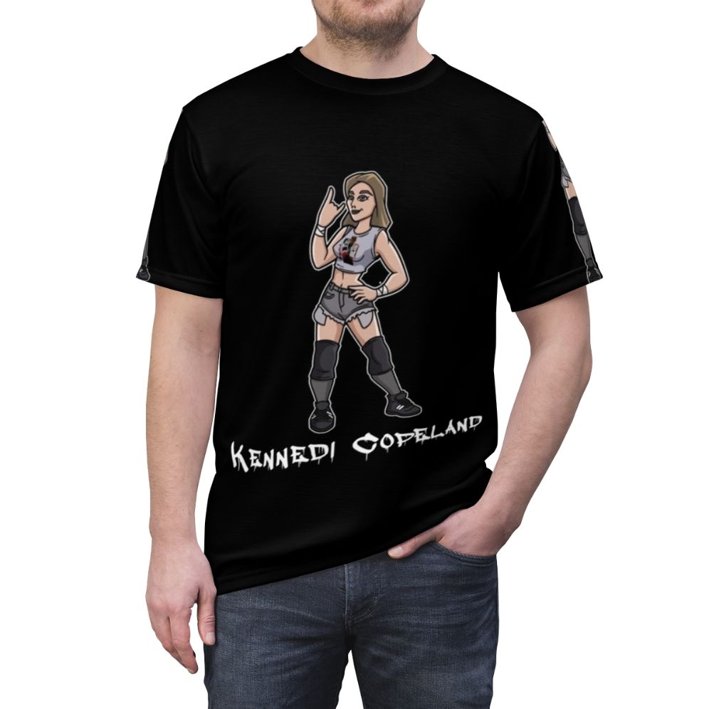 Custom wrestling t-shirt featuring Kennedi Copeland design for wrestling fans - men front