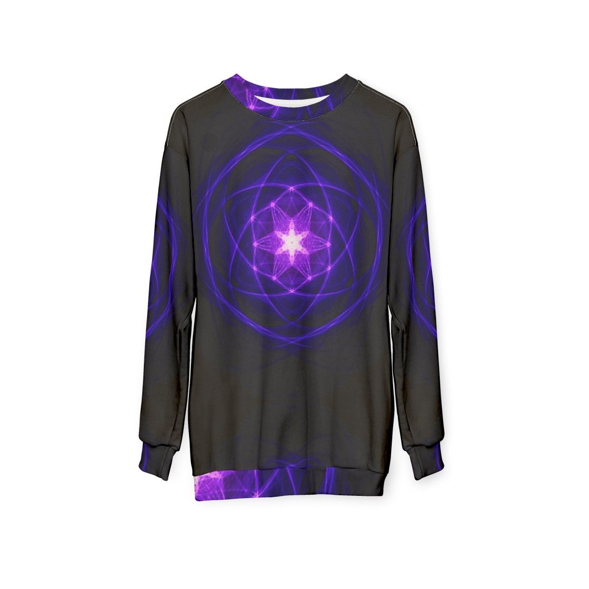 Energetic geometry indigo prayers spiritual sweatshirt - hanging