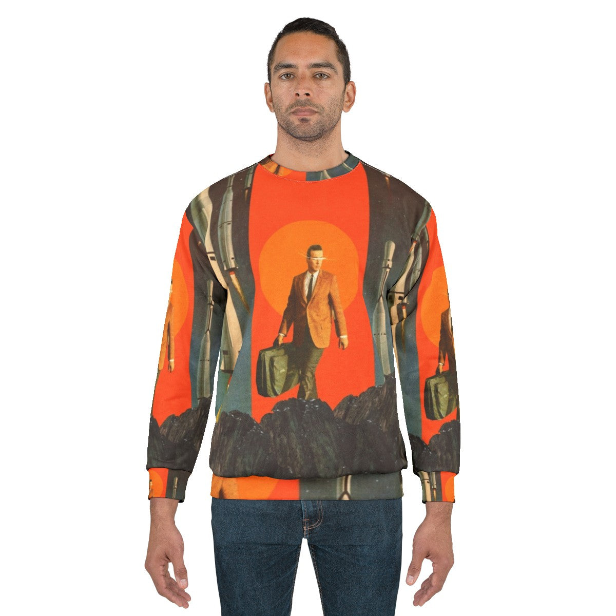 The Departure Sweatshirt - Retro Space Abstract Graphic Sweatshirt - men