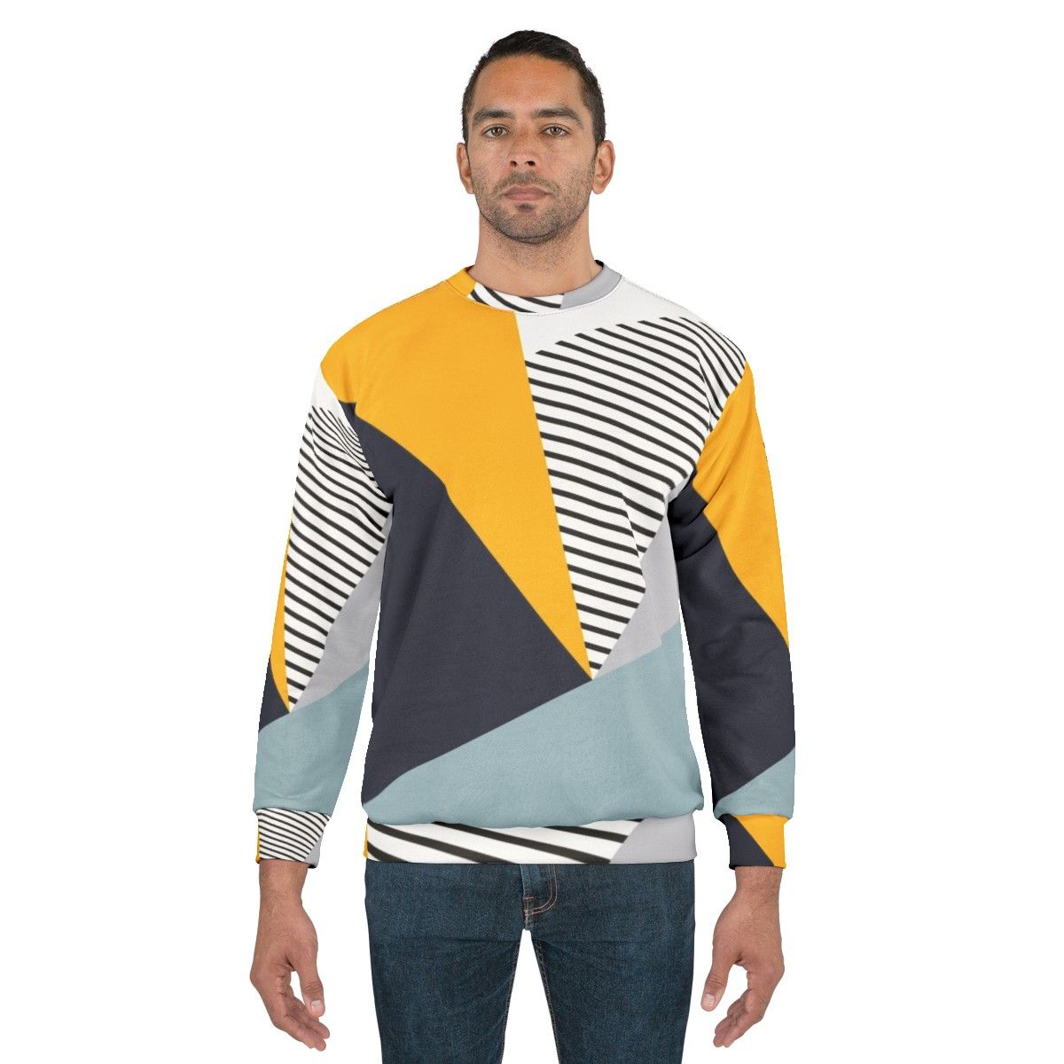 Colorful abstract geometric design sweatshirt - men