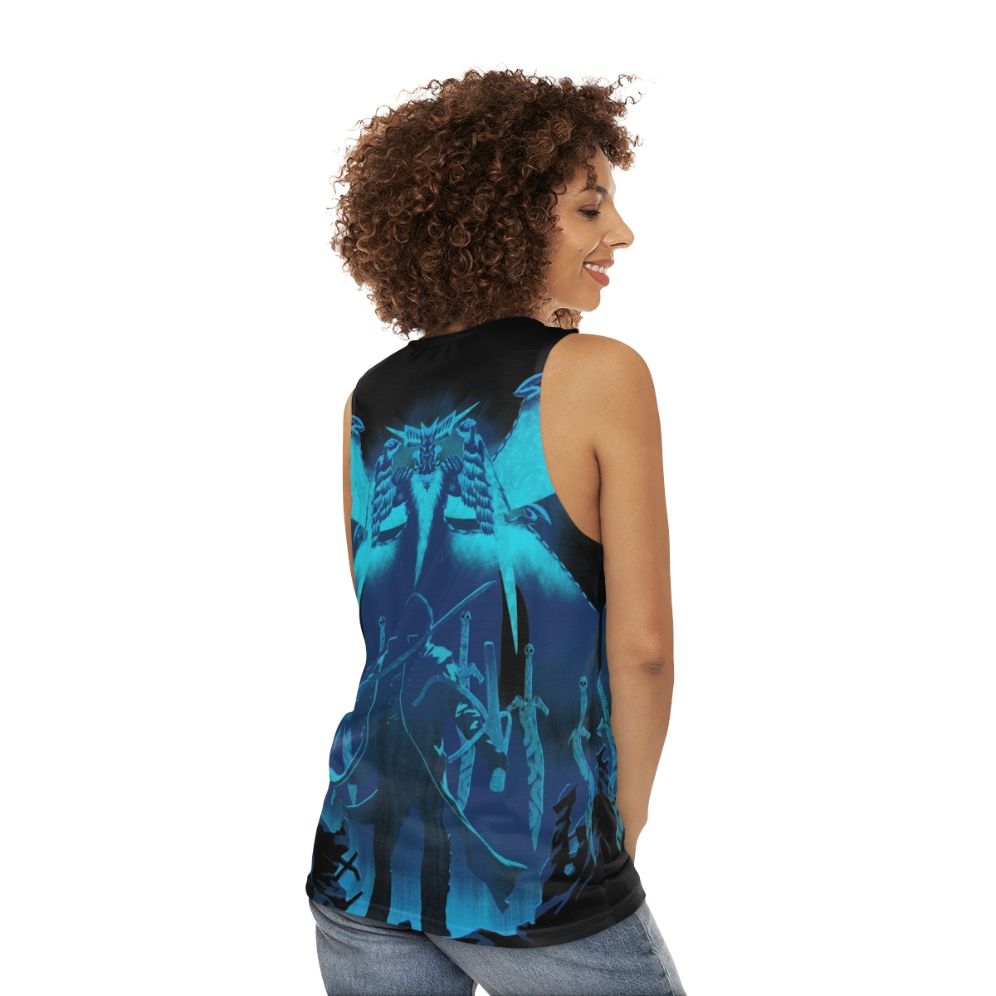 Blue King Unisex Gaming Tank Top - women back