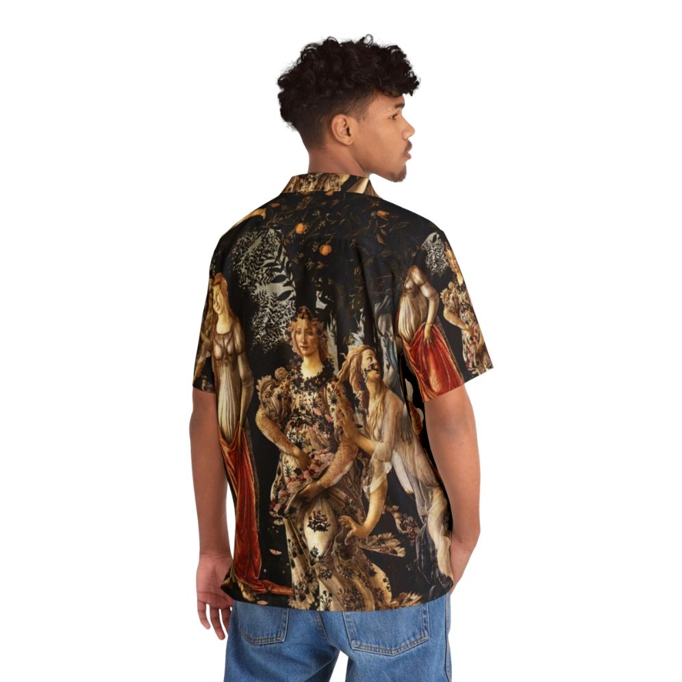 Botticelli's La Primavera Spring Hawaiian Shirt with floral, cupid, and romantic motifs - People Back