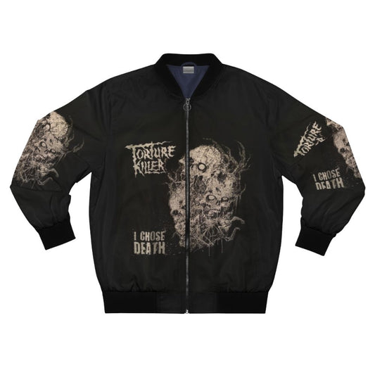 Black bomber jacket with a bold and edgy design