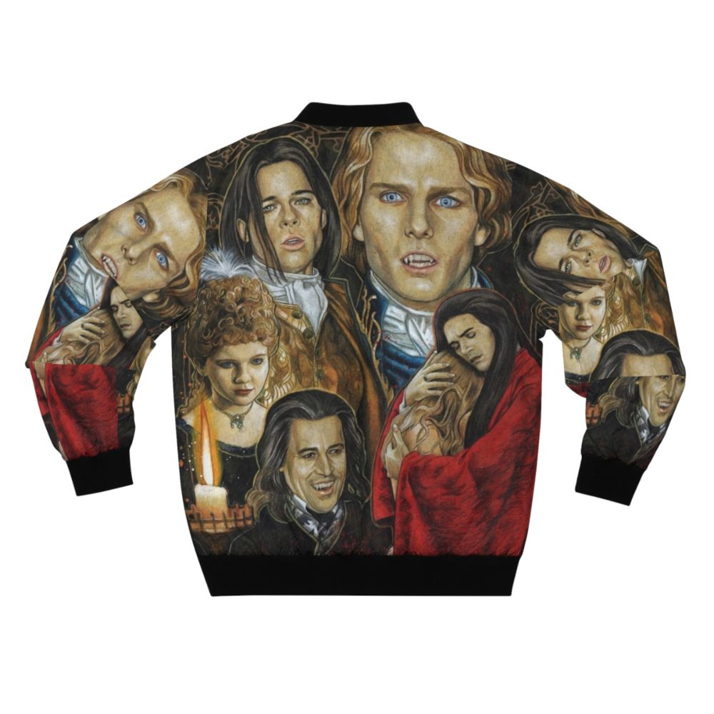 A bomber jacket inspired by the classic movie "Interview with the Vampire", featuring a vampire-themed design. - Back