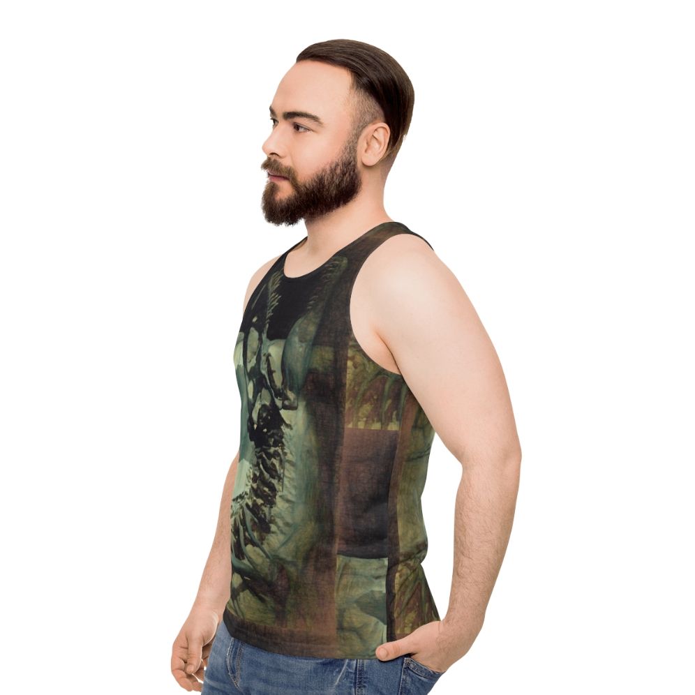 Unisex dinosaur "Bite Me" tank top - men side