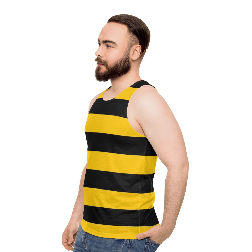 Unisex tank top with black and yellow bee design - men side