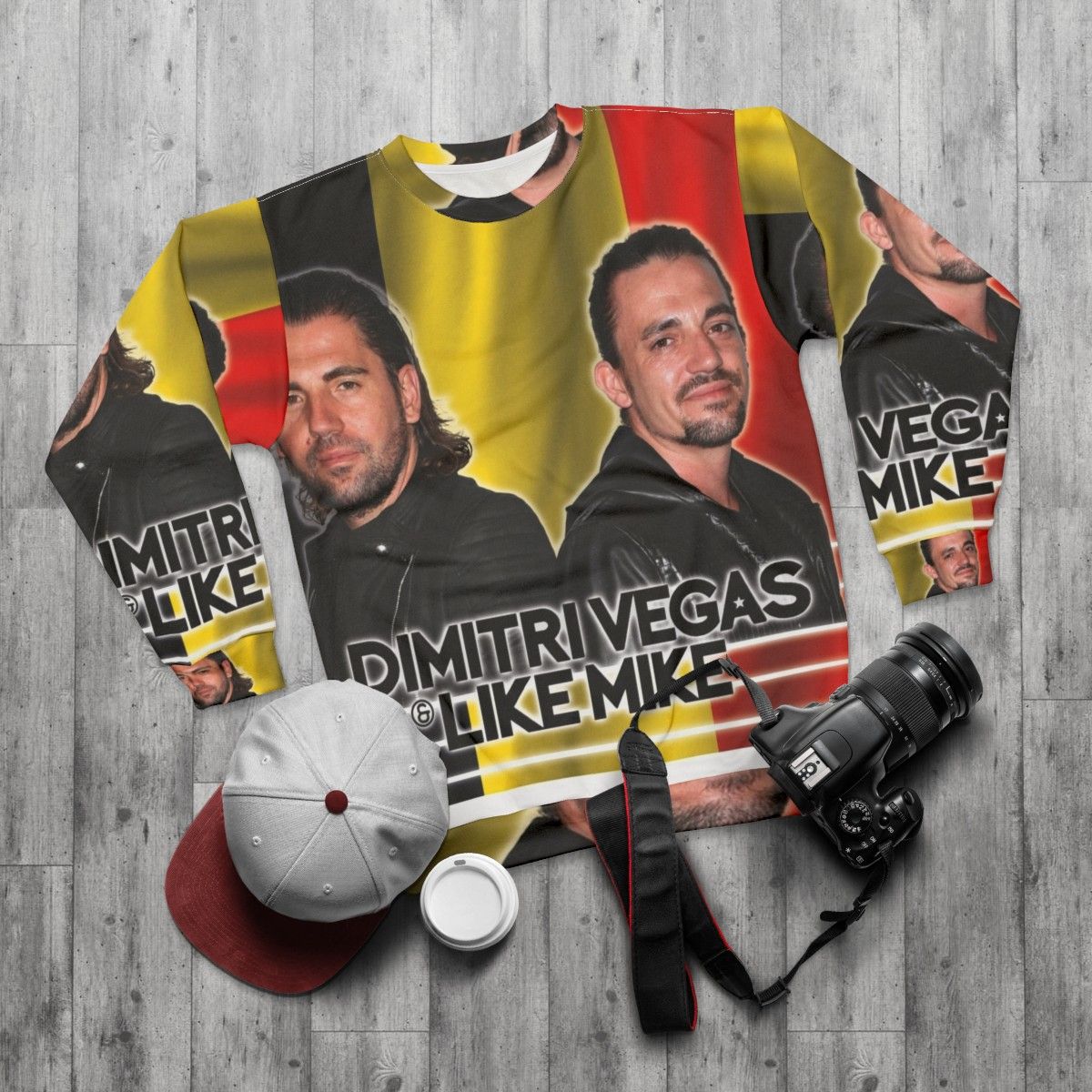 Dimitri Vegas & Like Mike EDM Music Producer Sweatshirt - flat lay