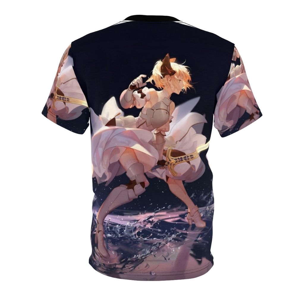 Anime-inspired Saber Lily t-shirt design, featuring the popular Fate franchise character. - Back