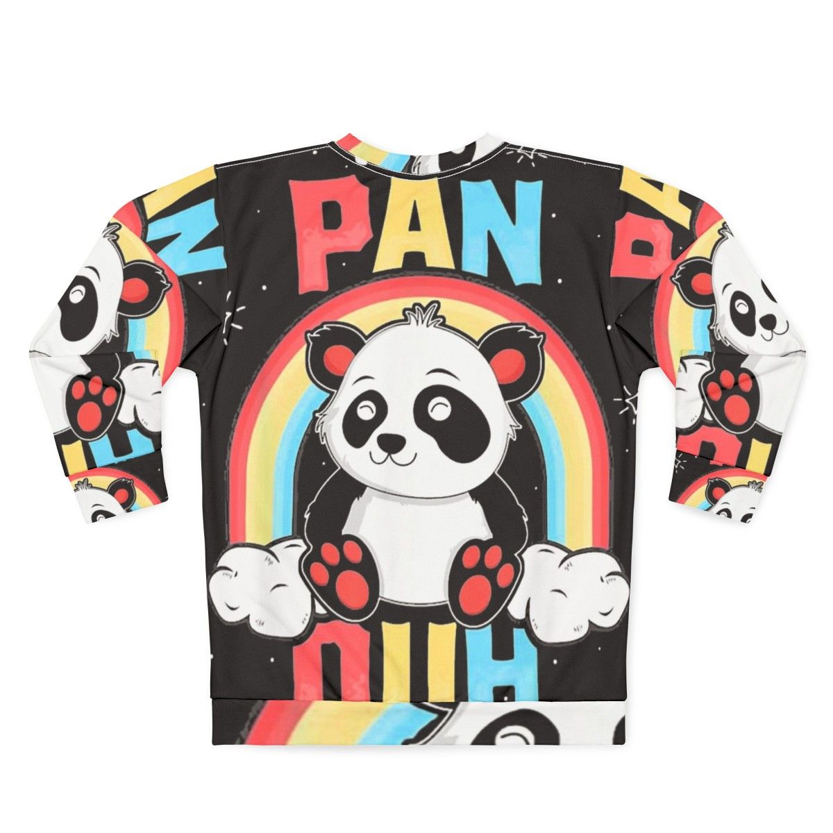 Colorful panda graphic design for LGBT sweatshirt - Back